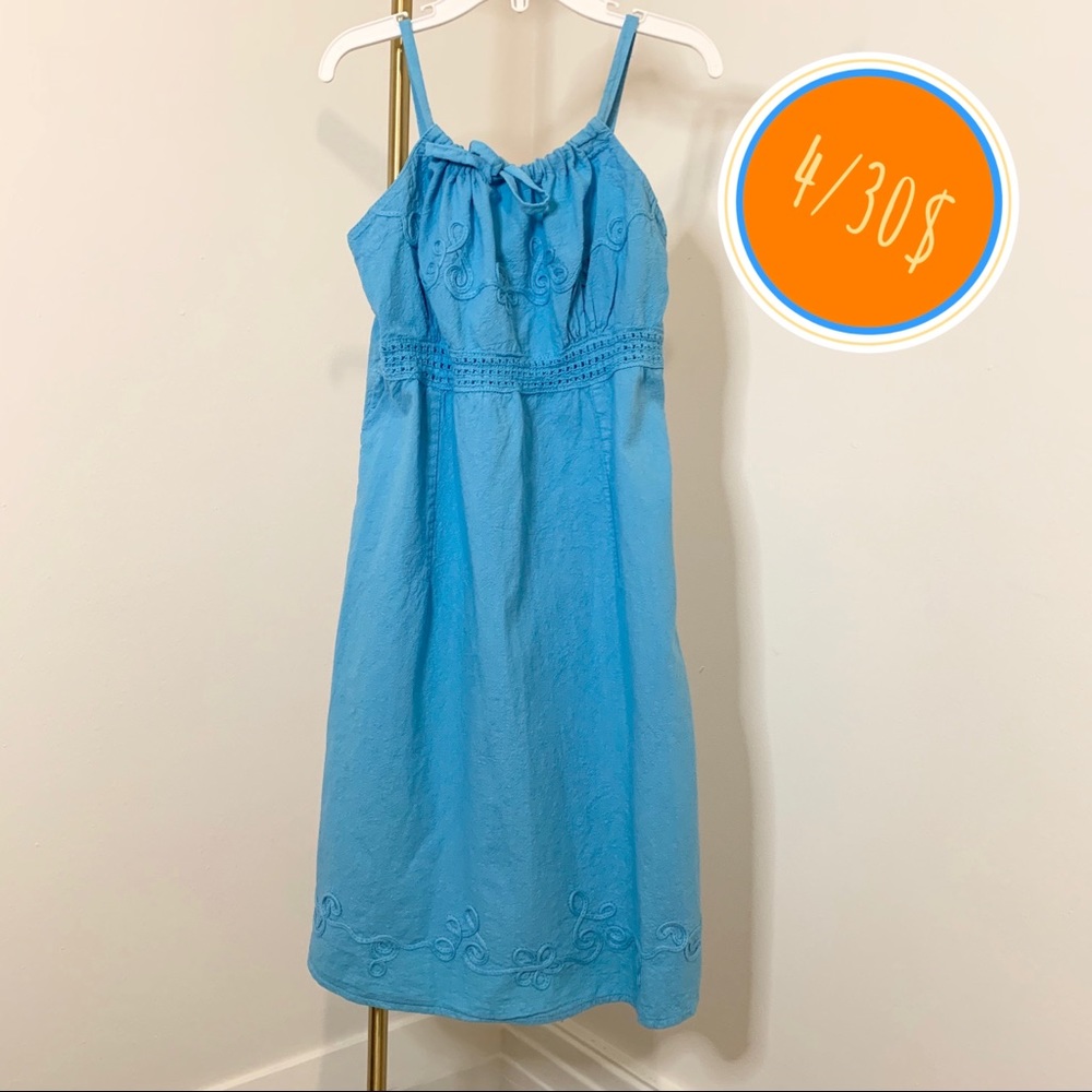 Blue Spaghetti Strap Dress